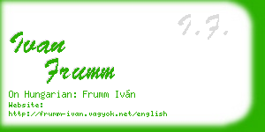 ivan frumm business card